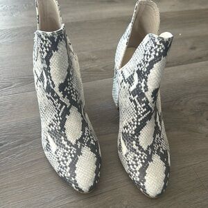 Snake skin print booties